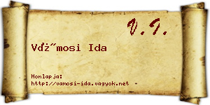 Vámosi Ida névjegykártya